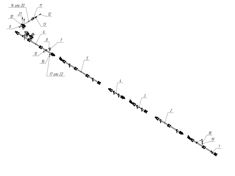 Гидросистема крыла ОПШ 21.190-00_400LT лев